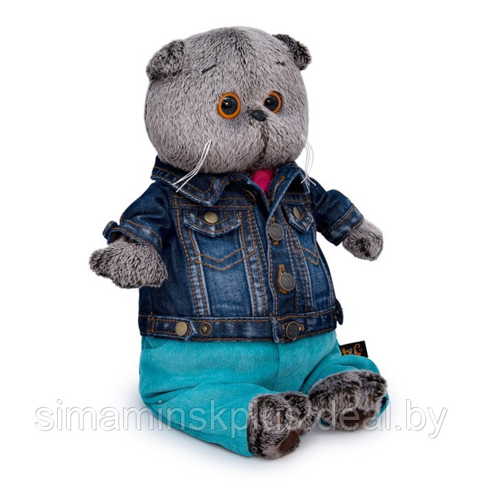 Мягкая игрушка «Басик в джинсовой куртке и бирюзовых штанах», 25 см - фото 5 - id-p206760660