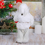 Дед Мороз "В белой шубке, с посохом" 28 см, фото 3
