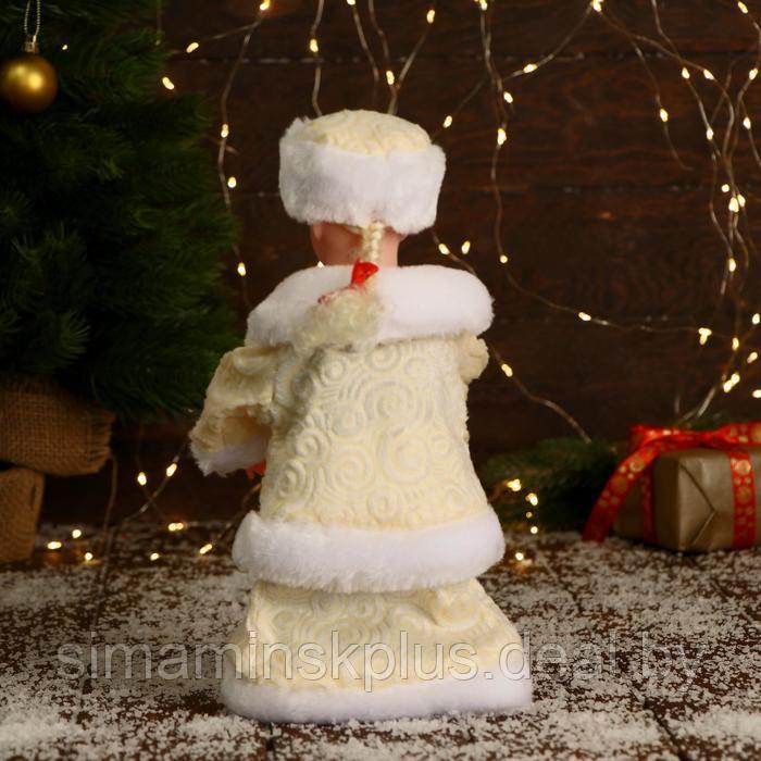 Снегурочка "Пуговка ромбик" с подсветкой, двигается, 30 см, бежевый - фото 3 - id-p206760974