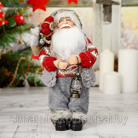Дед Мороз "В вязаном костюме. с фонарём" 30 см