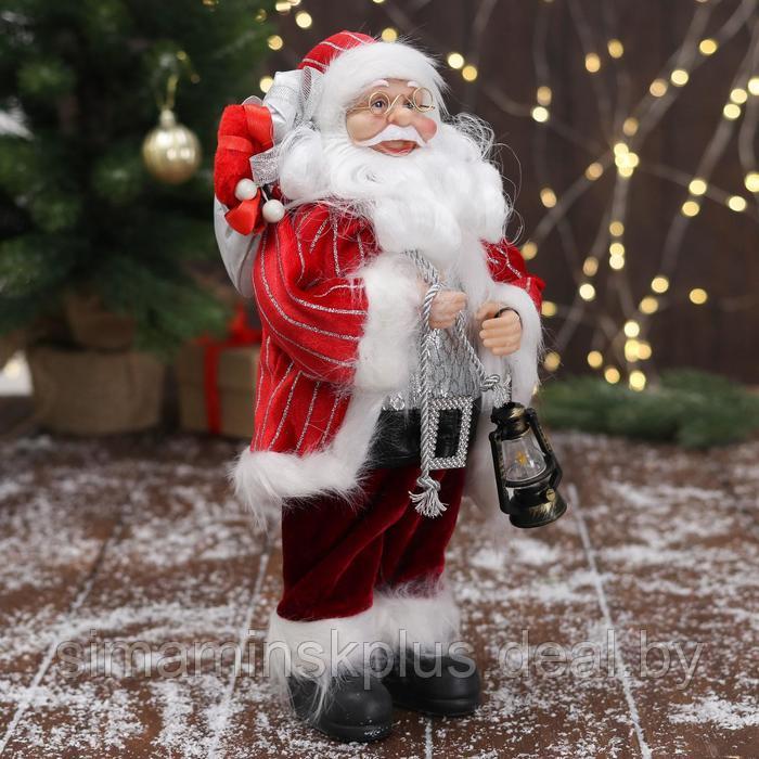 Дед Мороз "В красной полосатой шубе, с подарками" 16х30 см - фото 4 - id-p206760987