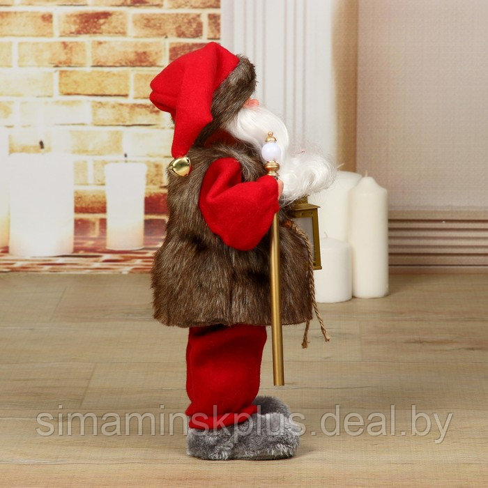 Дед Мороз "Телогрейка, с фонарём" с подсветкой, двигается, 38 см - фото 4 - id-p206761013