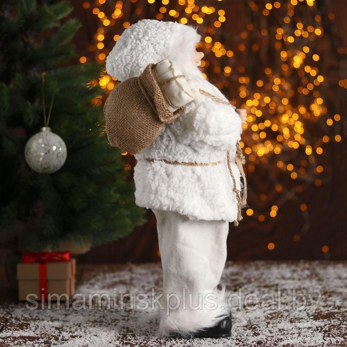 Дед Мороз "В белой шубке, с фонариком" 43 см - фото 4 - id-p206761027