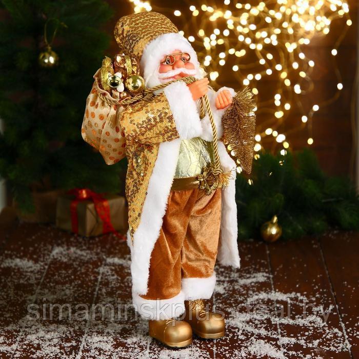 Дед Мороз "В золотом костюме, с ёлочкой и подарками" 23х45 см - фото 2 - id-p206761036