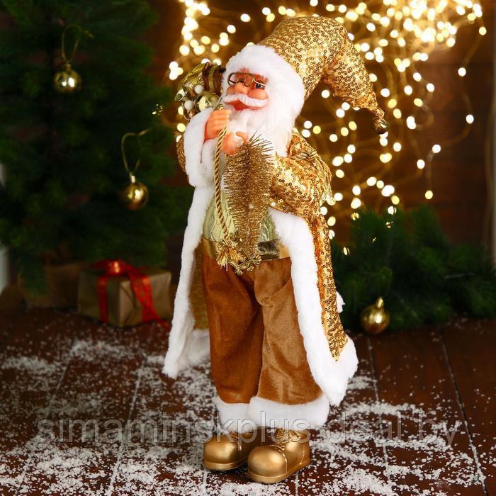 Дед Мороз "В золотом костюме, с ёлочкой и подарками" 23х45 см - фото 3 - id-p206761036