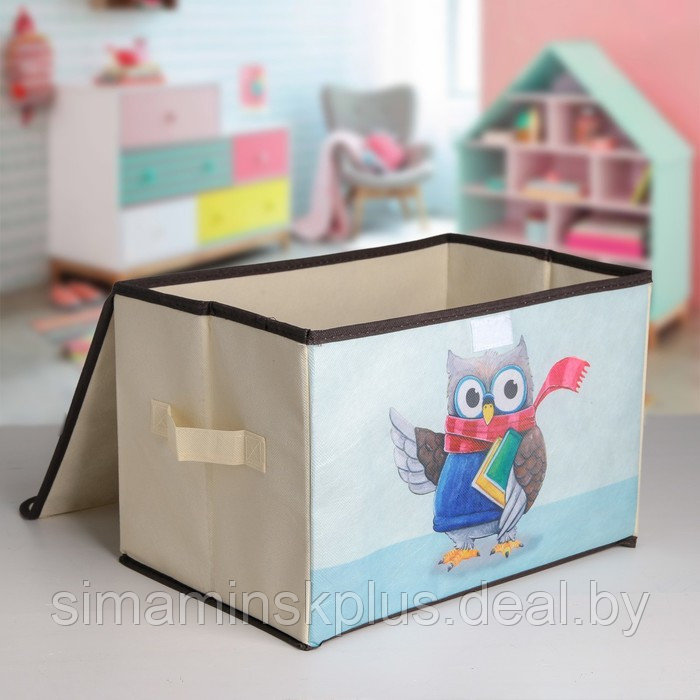 Короб стеллажный для хранения с крышкой «Умная сова», 39×25×25 см - фото 2 - id-p206761576