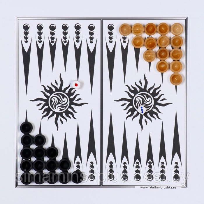Настольная игра 3 в 1: шахматы, шашки, нарды, деревянные фигуры, доска 29.5 х 29.5 см - фото 2 - id-p206760818