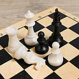 Настольная игра 2в1 "Лучший": шахматы, шашки (король h=7.2 см, пешка h=4 см), поле 29х29 см, фото 2