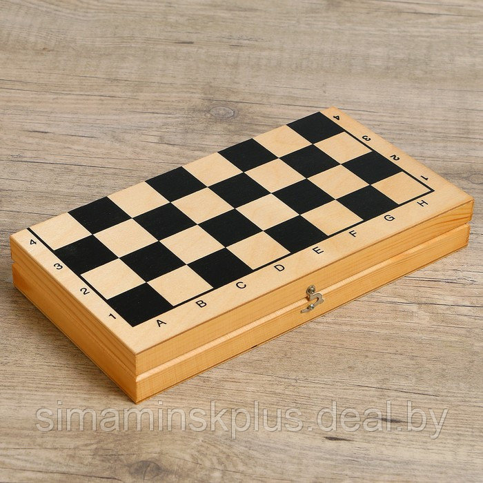 Настольная игра 2в1 "Лучший": шахматы, шашки (король h=7.2 см, пешка h=4 см), поле 29х29 см - фото 6 - id-p206760819