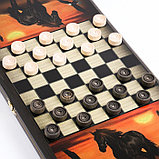 Нарды "Жеребец", деревянная доска 40 x 40 см, с полем для игры в шашки, фото 3