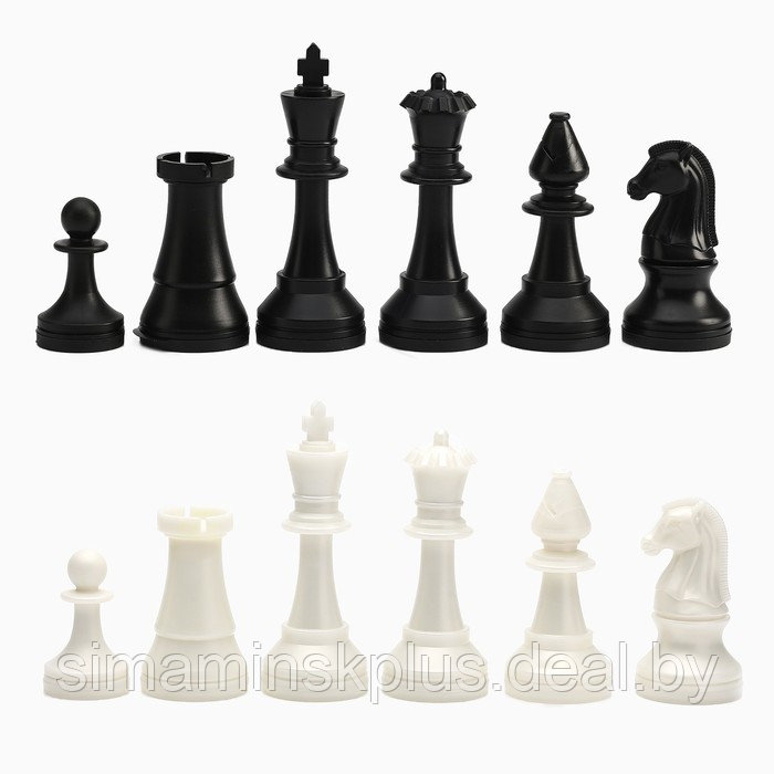 Шахматные фигуры турнирные, пластик, король h-10.5 см, пешка h-5 см - фото 1 - id-p206760836