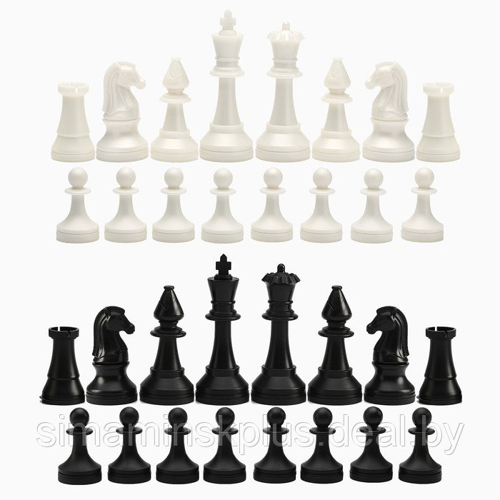 Шахматные фигуры турнирные, пластик, король h-10.5 см, пешка h-5 см - фото 2 - id-p206760836