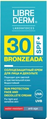 Крем солнцезащитный Librederm Bronzeada для лица и зоны декольте SPF30 - фото 2 - id-p206771027