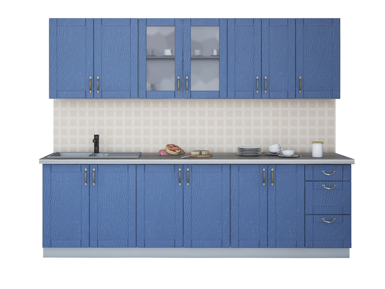 Кухня Мила Крафт А 2.6м Дуб лазурный