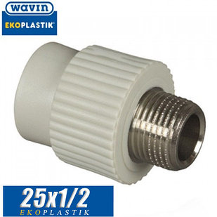 Муфта с наружной резьбой d25x1/2" Wavin Ekoplastik