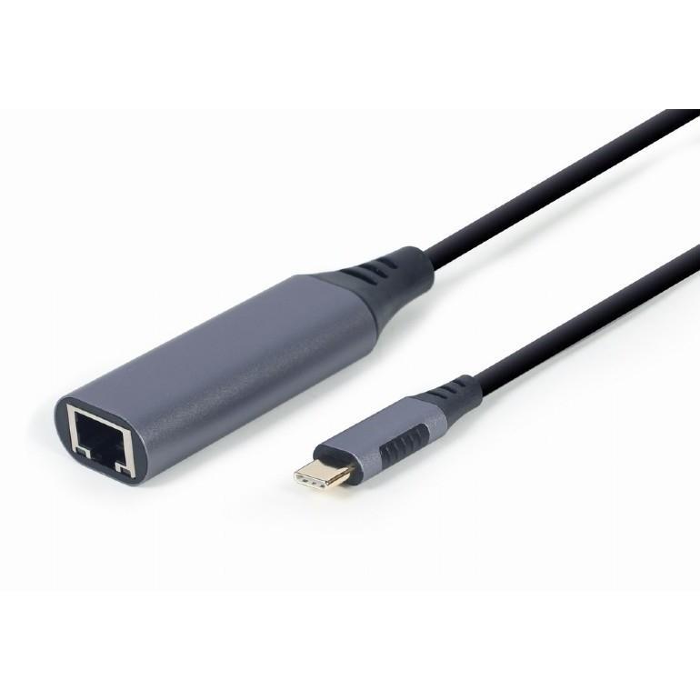 Cablexpert A-USB3C-LAN-01 Адаптер интерфейсов Cablexpert A-USB3C-LAN-01, USB-C (вилка) в Гигабитную сеть - фото 1 - id-p206780715