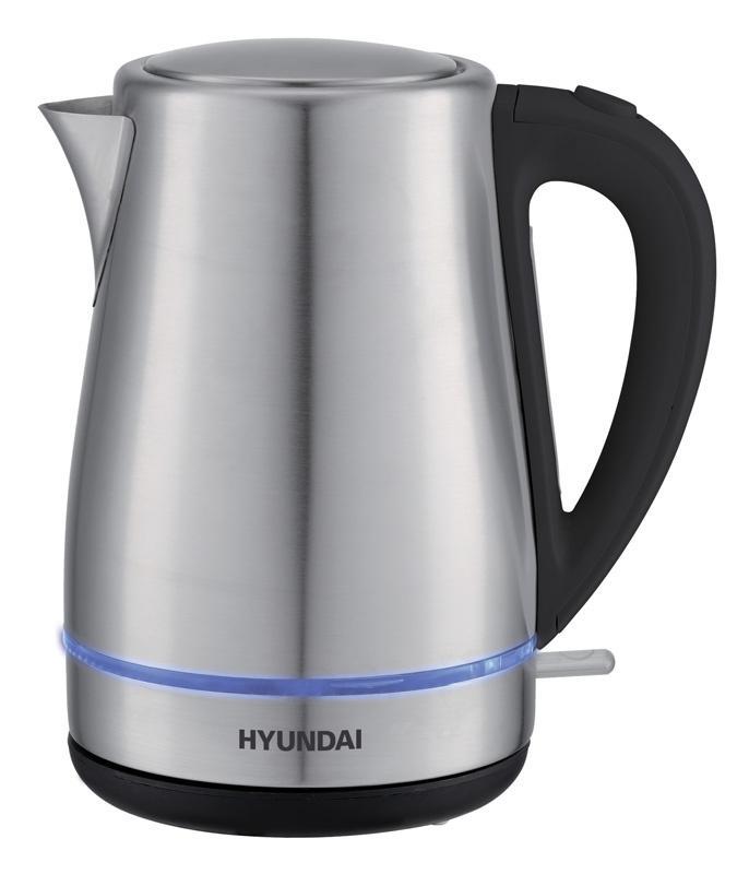 Чайник электрический Hyundai HYK-S3020 1.7л. 2200Вт серебристый матовый/черный (корпус: металл) - фото 1 - id-p206779929