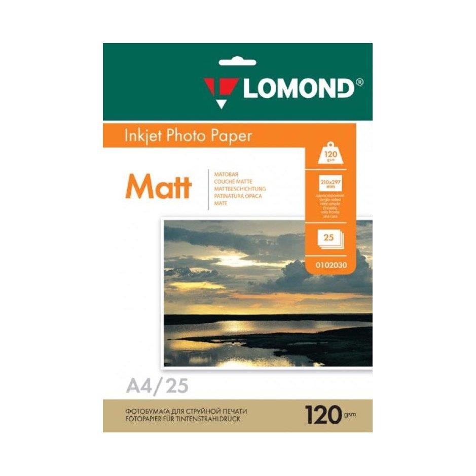 Фотобумага Lomond А4 120 г/м2 25 листов матовая для струйной фотопечати односторонняя