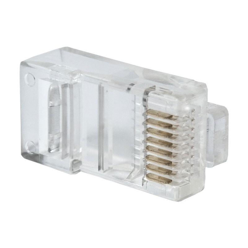 Коннектор ExeGate PL45-C5-8P8C-SH-100 RJ-45 Кат.5e (8P8C) под одножильный кабель, экранированный, золотое - фото 1 - id-p206781331