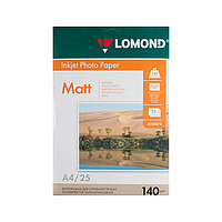 Фотобумага Lomond А4 140 г/м2 25 листов матовая для струйной фотопечати односторонняя