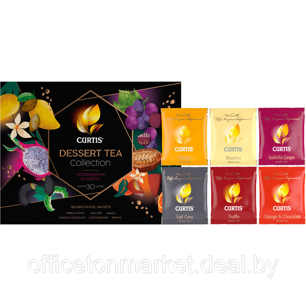 Чай Curtis "Dessert Tea Collection", 30 пакетиков x1.95 г, ассорти - фото 2 - id-p206789235
