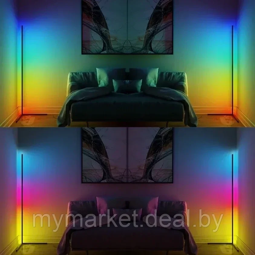 Напольный светильник RGB, лампа напольная светодиодная 100 см - фото 6 - id-p206791041