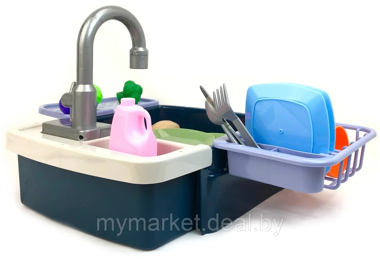 Детская кухня с водой Кухонная мойка с набором посуды и овощами, 27 предметов - фото 5 - id-p206791071