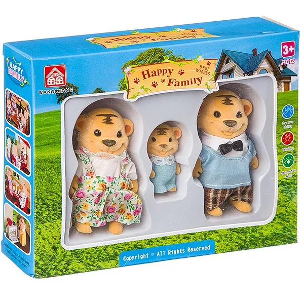 Набор зверюшек для домиков Happy Family тигрята 012-16D - фото 1 - id-p134943126