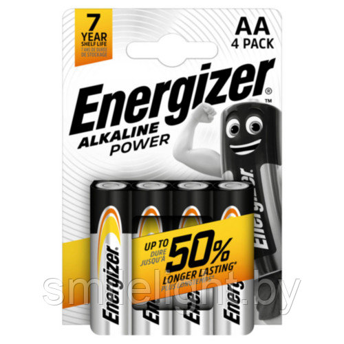 Элемент питания ENERGIZER Alkaline Power E91 AA/LR6, блистер 4 - фото 1 - id-p122195397