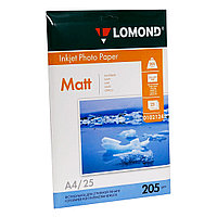 Фотобумага Lomond А4 205 г/м2 25 листов матовая для струйной фотопечати односторонняя
