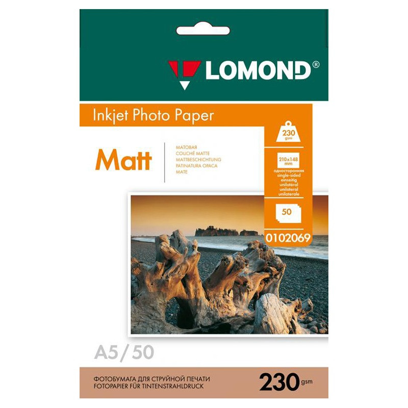 Фотобумага Lomond А5 230 г/м2 50 листов матовая для струйной фотопечати односторонняя