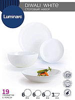 Q9315 Столовый сервиз Luminarc DIWALI WHITE, 19 предметов, 6 персон, набор тарелок