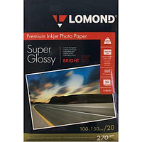 Фотобумага Lomond А6 270г/м2 20 листов суперглянцевая ярко-белая для струйной фотопечати