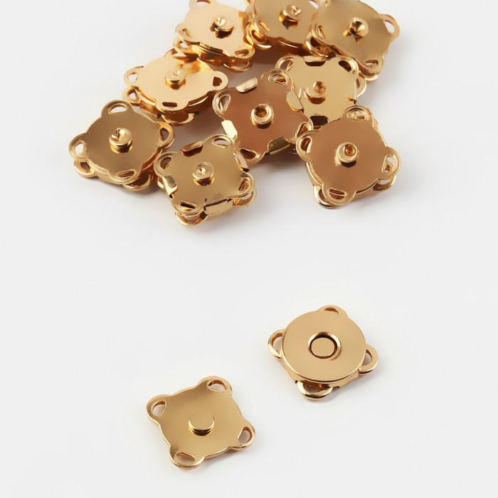 Кнопки магнитные пришивные, d = 10 мм, цвет золото