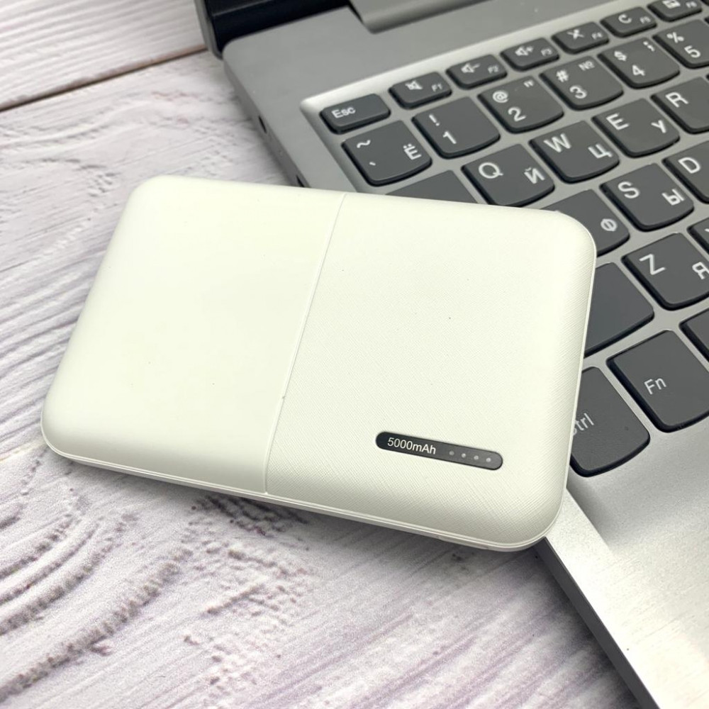 Портативное зарядное устройство Power Bank 5000mAh Kinetic, с индикатором заряда Белый