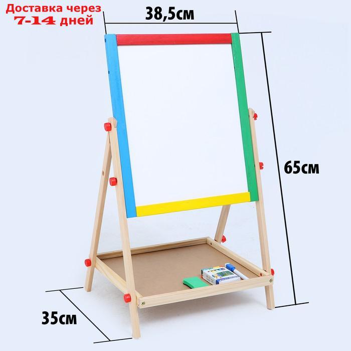 Детский двухсторонний мольберт "Премиум" в собр. виде 65×38,5×35 см - фото 1 - id-p206804032