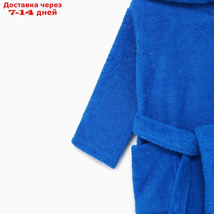 Халат махровый детский, размер 28, цвет синий, 340 г/м2 хл.100% с AIRO - фото 3 - id-p206794447