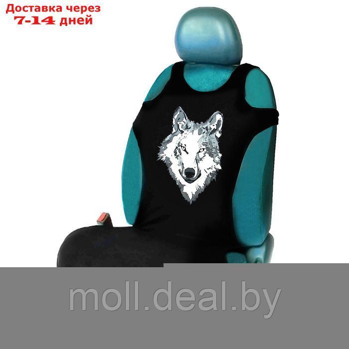 Чехол-майка "Волк", на переднее сиденье, хлопок - фото 1 - id-p206809519