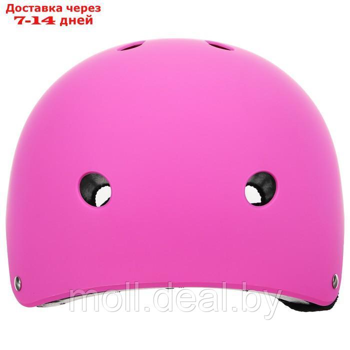 Шлем защитный, детский (обхват 55 см), цвет розовый, без регулировки - фото 4 - id-p206809888