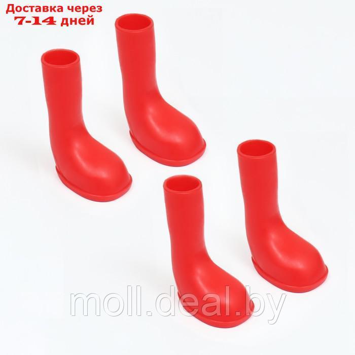 Сапоги резиновые для собак, высокие, размер M (5 х 3, 9 х 8 см), красные - фото 7 - id-p206810859