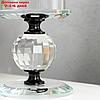 Подсвечник стекло на 1 свечу "Кристалл шар" чёрные вставки 14х7х7 см, фото 2
