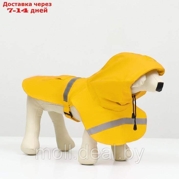 Дождевик для собак, размер М (ДС 25-30, ОГ 33-35, ОШ 21-25 см), жёлтый - фото 3 - id-p206810882