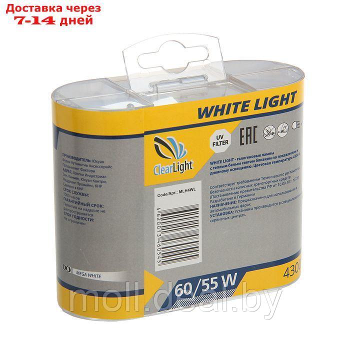 Лампа автомобильная Clearlight WhiteLight, H4, 12 В, 60/55 Вт, набор 2 шт - фото 3 - id-p206810906