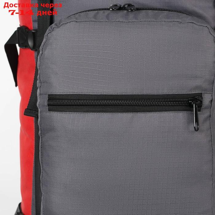 Рюкзак туристический, 80 л, отдел на шнурке, наружный карман, 2 боковые сетки, цвет серый - фото 3 - id-p206798691
