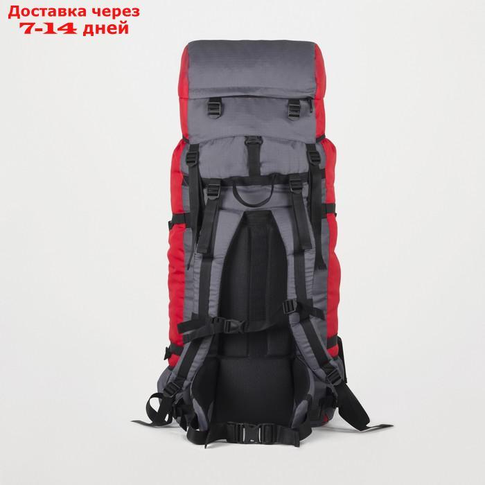Рюкзак туристический, 120 л, отдел на шнурке, наружный карман, 2 боковые сетки, цвет серый - фото 2 - id-p206798699