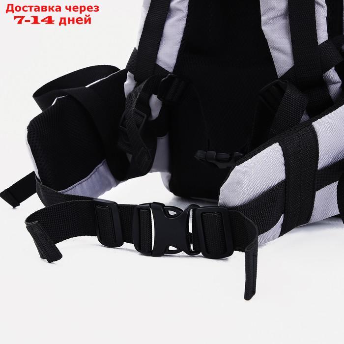 Рюкзак туристический, 90 л, отдел на шнурке, наружный карман, 2 боковые сетки, цвет серый/красный - фото 5 - id-p206798700
