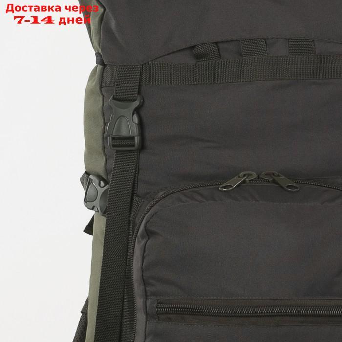 Рюкзак туристический, 80 л, отдел на шнурке, наружный карман, 2 боковые сетки, цвет олива - фото 3 - id-p206798702