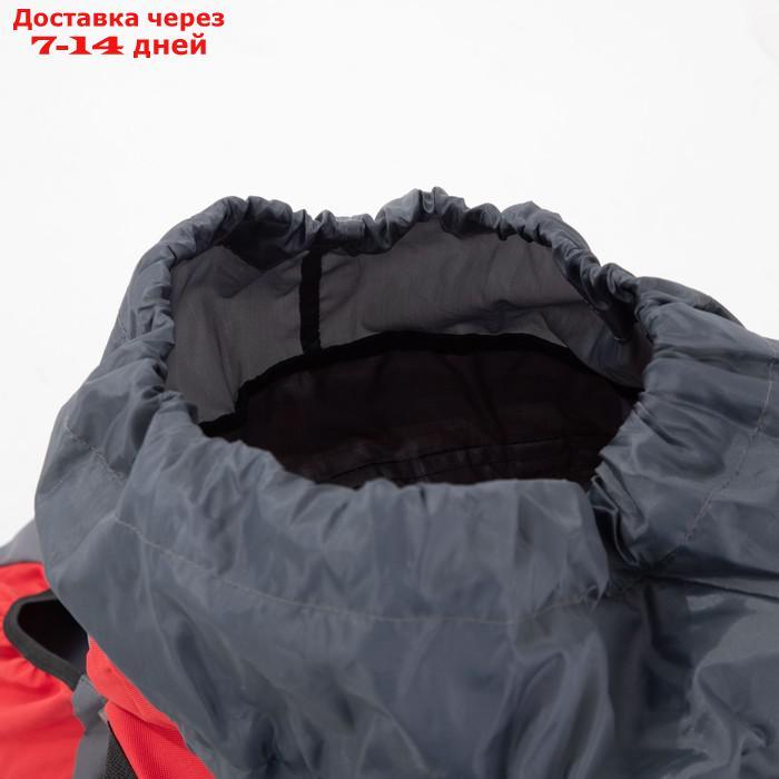 Рюкзак туристический, 60 л, отдел на шнурке, наружный карман, 2 боковые сетки, цвет серый/красный - фото 5 - id-p206798705