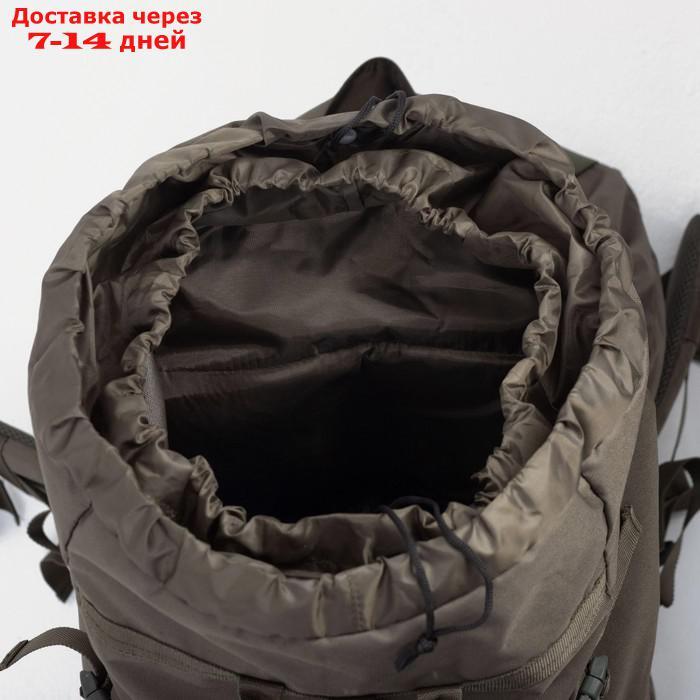 Рюкзак туристический, 70 л, отдел на шнурке, наружный карман, 2 боковые сетки, цвет оливковый - фото 5 - id-p206798734