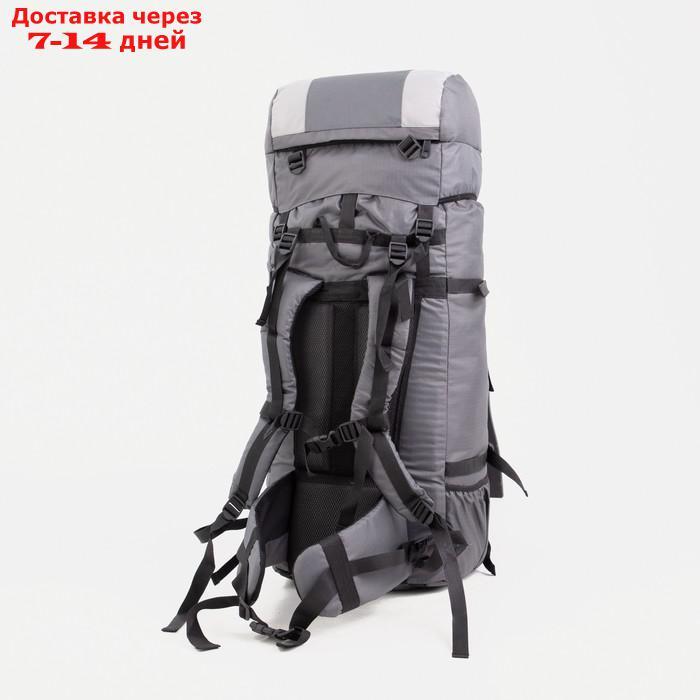 Рюкзак туристический, 100 л, отдел на шнурке, наружный карман, 2 боковые сетки, цвет серый - фото 2 - id-p206798736